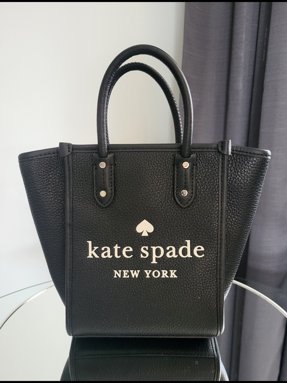 Kate Spade Black Pebbled Leather Mini Ella Tote